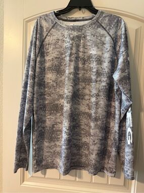 Columbia Gray Digital Camo Long Sleeve Performance Shirt
